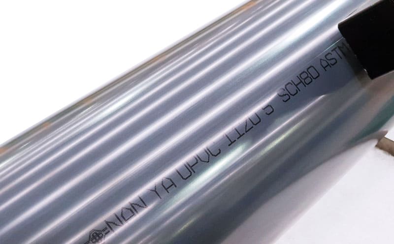 5 inches of ASTM UPVC Schedule 80 (SCH 80), one of UPVC High Pressure ASTM Threaded Pipes (ASTM SCH UPVC Pipes) produced by Nan Ya plastic pipe manufacturer has excellent acid and alkali resistance.